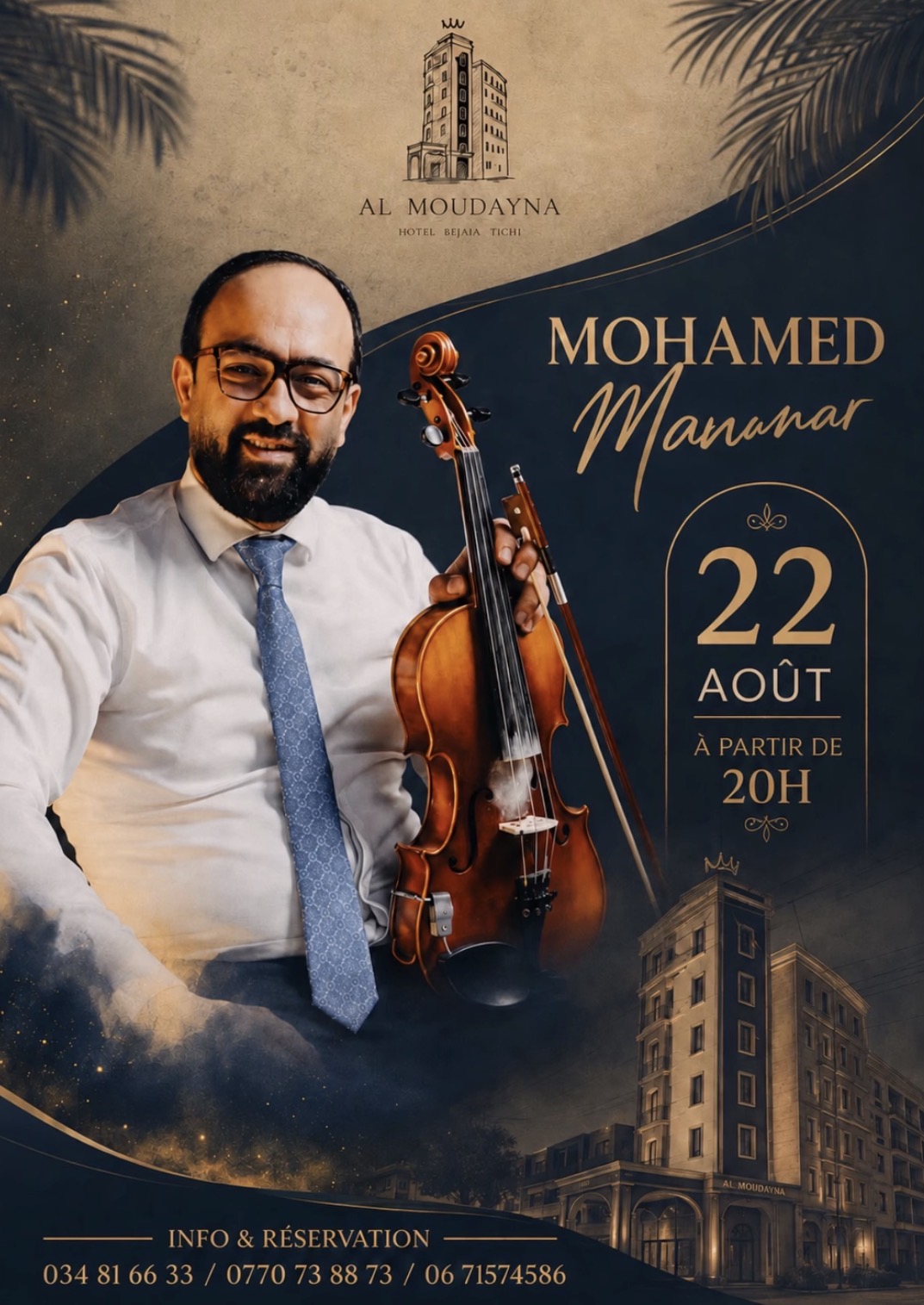 Affiche de la soirée Mohamed Mamar à Al Moudayna